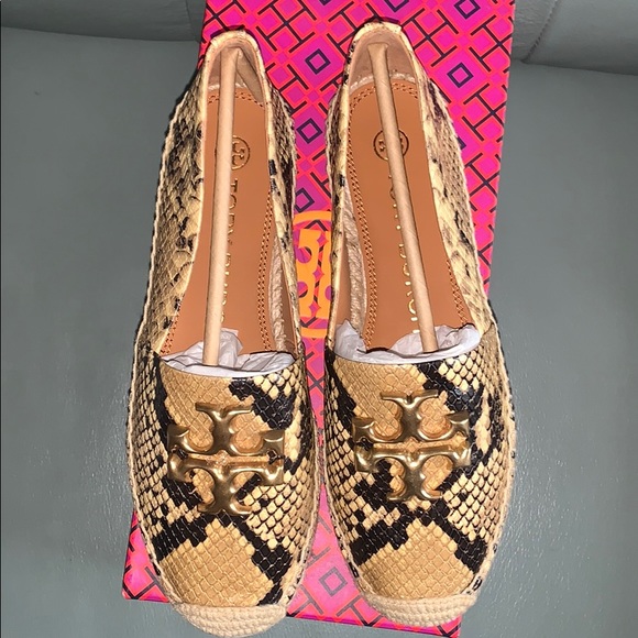 NWT  Tory Burch® Eleanor Snakeskin Embossed Espadrille - Picture 4 of 16